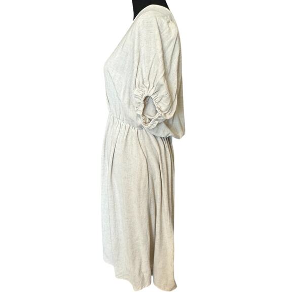 * New ~ VELVET TOUCH ~  Camel PUFF Sleeve Dress Size L ~ Fall - Picture 6 of 6